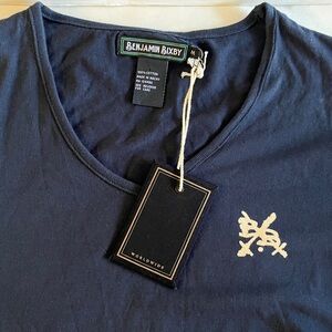 Benjamin Bixby V neck Blue Tshirt Size M New with tag